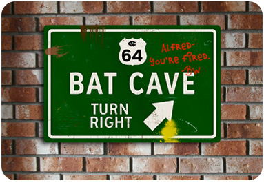 Bat Cave Road Sign